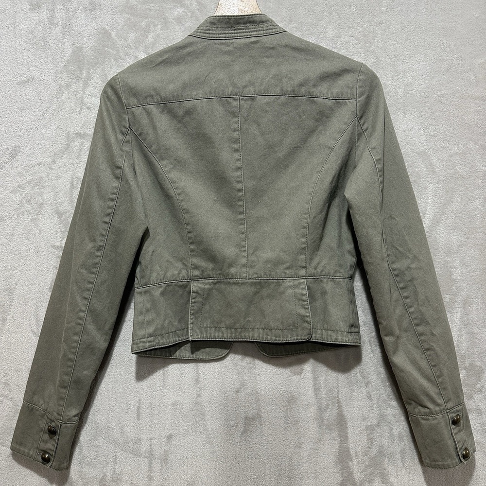LC Lauren Conrad Women's XS Green Military Full Zip Jacket Long Sleeve Crewneck - Picture 2 of 9